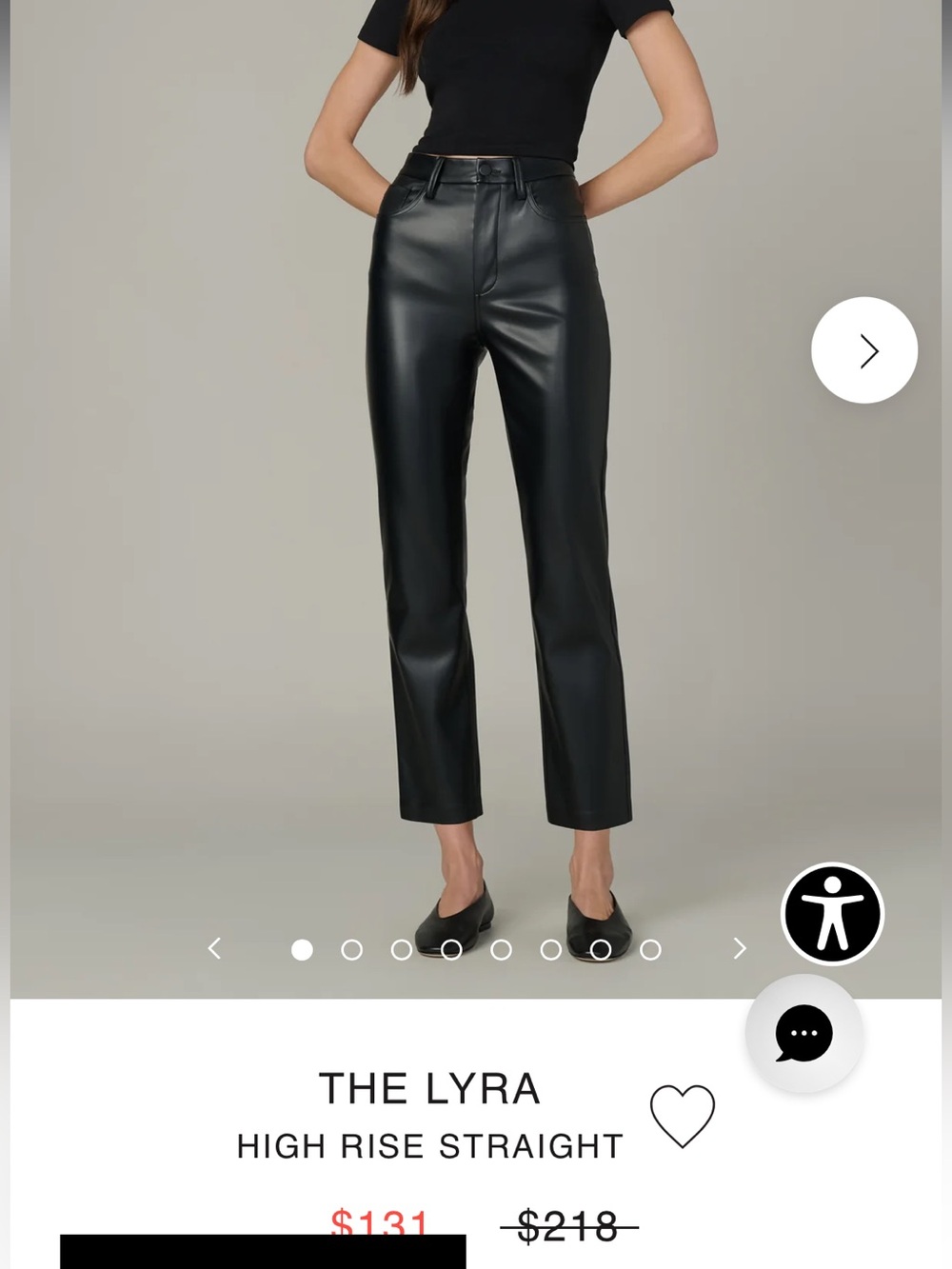 Joe jeans - The Lyra High-Rise Straight Faux Leather Jeans - Black